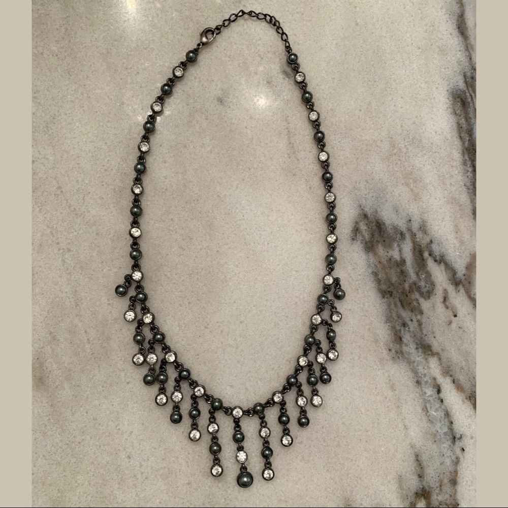 Dangly Diamond Collar Necklace — Adjustable Chain